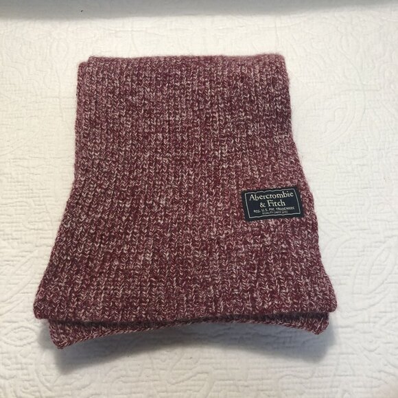 Abercrombie & Fitch Accessories - Abercrombie & Fitch Marled Burgundy Wool Blend Winter Scarf